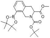 2,3(1H)-ISOQUINOLINEDICARBOXYLIC ACID, 3,4-DIHYDRO-8-(4,4,5,5-TETRAMETHYL-1,3,2-DIOXABOROLAN-2-YL)-, 2-(1,1-DIMETHYLETHYL) 3-METHYL ESTER Structure