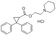 Cyclopropanecarboxylic acid, 2,2-diphenyl-, 2-(1-piperidinyl)ethyl est er, hydrochloride Structure