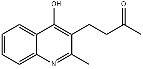 4-(4-ヒドロキシ-2-メチルキノリン-3-イル)ブタン-2-オン 化学構造式
