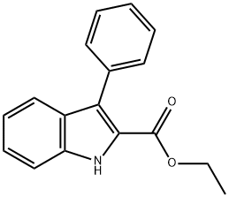 3-苯基-吲哚-2-羧酸乙酯 结构式