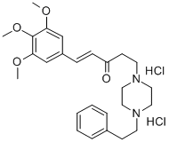 Penten-3-one, 5-(4-phenethylpiperazinyl)-1-(3,4,5-trimethoxyphenyl)-,  dihydrochloride Structure