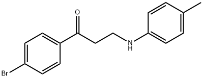 1-(4-ブロモフェニル)-3-[(4-メチルフェニル)アミノ]プロパン-1-オン 化学構造式