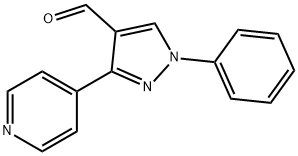 1-フェニル-3-ピリジン-4-イル-1H-ピラゾール-4-カルブアルデヒド 化学構造式