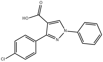 3-(4-氯-苯基)-1-苯基-1H-吡唑-4-羧酸, 372107-14-7, 结构式