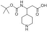 3-(N-Boc-氨基)-3-(4-哌啶基)丙酸, 372144-03-1, 结构式