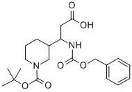 1-[叔丁氧羰基]-BETA-[[苄氧羰基]氨基]-3-哌啶丙酸 结构式