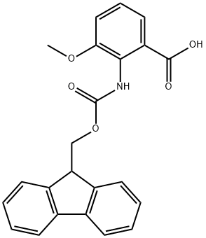 2-((((9H-芴-9-基)甲氧基)羰基)氨基)-3-甲氧基苯甲酸, 372144-26-8, 结构式