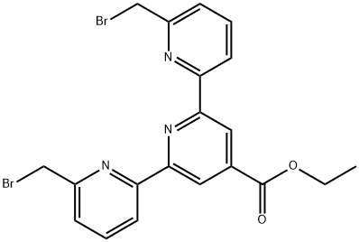 6,6′′-ビス(ブロモメチル)-2,2′:6′,2′′-テルピリジン-4′-カルボン酸エチル 化学構造式
