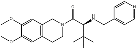 (2S)-1-(3,4-ジヒドロ-6,7-ジメトキシ-2(1H)-イソキノリニル)-3,3-ジメチル-2-[(4-ピリジニルメチル)アミノ]-1-ブタノン・塩酸塩 化学構造式