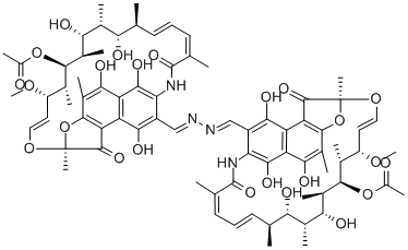 3,3'-(アジノビスメチリジン)ビスリファマイシン 化学構造式