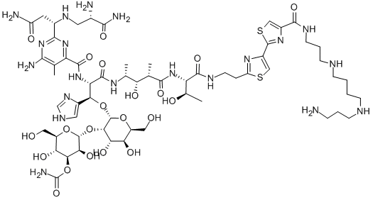 N1-[3-[[4-[(3-アミノプロピル)アミノ]ブチル]アミノ]プロピル]ブレオマイシンアミド 化学構造式