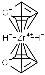 二水素化ビス(シクロペンタジエニル)ジルコニウム 化学構造式
