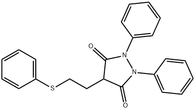 1,2-diphenyl-4-(2-phenylthioethyl)pyrazolidine-3,5-dione Structure