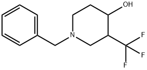 1-ベンジル-3-(トリフルオロメチル)ピペリジン-4-オール 化学構造式