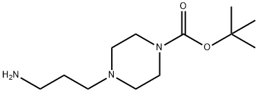 1-TERT-ブチルオキシカルボニル-4-(3-アミノプロピル)ピペラジン 化学構造式