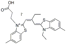 3-(2-カルボキシエチル)-2-[2-[(3-エチル-5-メチルベンゾチアゾール-2(3H)-イリデン)メチル]-1-ブテニル]-5-メチルベンゾチアゾール-3-イウム・ヨージド 化学構造式