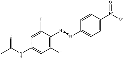 N-[3,5-difluoro-4-(4-nitrophenyl)diazenyl-phenyl]acetamide 化学構造式