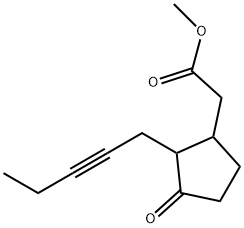 3-オキソ-2-(2-ペンチニル)シクロペンチル酢酸メチル 化学構造式