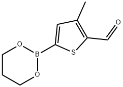 5-(1,3,2-Dioxaborinan-2-yl)-3-methylthiophene-2-carboxaldehyde Structure