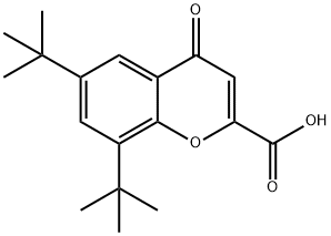 6,8-ジ(tert-ブチル)-4-オキソ-4H-1-ベンゾピラン-2-カルボン酸 化学構造式