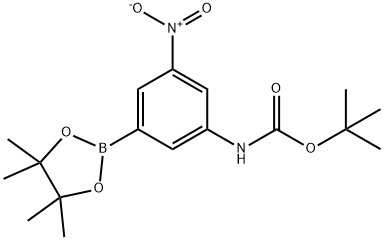 氨基甲酸, [3-硝基-5-(4,4,5,5-四甲基-1,3,2-二氧杂环己硼烷-2-基)苯基]-, 1,1-二甲基乙酯 (9CI), 374595-05-8, 结构式