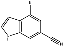 4-溴-1H-吲哚-6-甲腈, 374633-29-1, 结构式