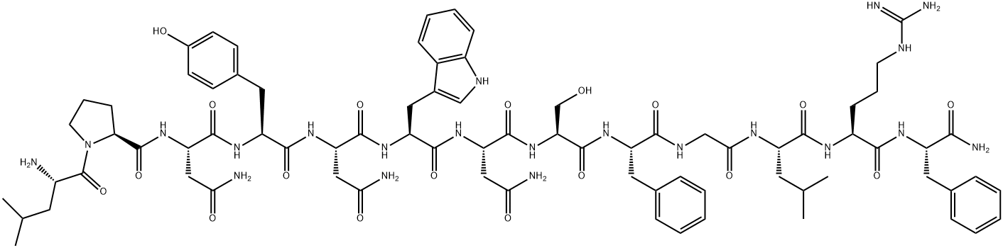 H-LEU-PRO-ASN-TYR-ASN-TRP-ASN-SER-PHE-GLY-LEU-ARG-PHE-NH2 Structure