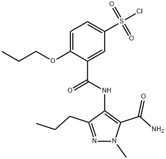 3-[[[5-(AMinocarbonyl)-1-Methyl-3-propyl-1H-pyrazol-4-yl]aMino]carbonyl]-4-propoxy-benzenesulfonyl Chloride Structure
