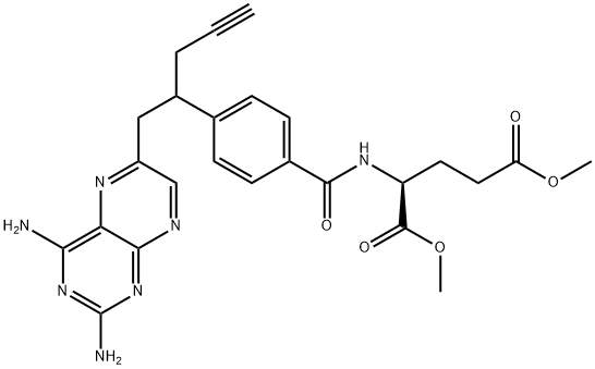 L-GlutaMic acid, N-[4-[1-[(2,4-diaMino-6-pteridinyl)Methyl]-3-butyn-1-yl]benzoyl]-, 1,5-diMethyl ester|(2S)-2-[[4-[(1RS)-1-[(2,4-二氨基蝶啶-6-基)甲基]丁-3-炔基]苯甲酰基]氨基]戊二酸二甲酯