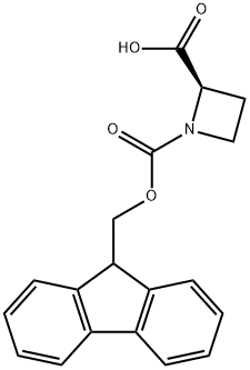 (R)-N-FMOC-アゼチジン-2-カルボン酸 化学構造式