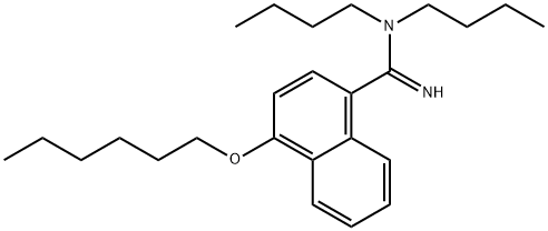 1-[(ジブチルアミノ)(イミノ)メチル]-4-ヘキシルオキシナフタレン 化学構造式