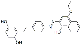 2-[4-[2-(2,5-ジヒドロキシフェニル)エチル]フェニルアゾ]-4-イソプロポキシ-1-ナフトール 化学構造式