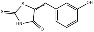 (5E)-5-(3-ヒドロキシベンジリデン)-2-メルカプト-1,3-チアゾール-4(5H)-オン 化学構造式