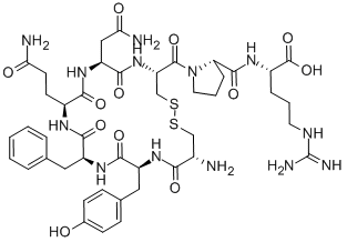 CYS-TYR-PHE-GLN-ASN-CYS-PRO-ARG (DISULFIDE BRIDGE:CYS1-CYS6),37552-33-3,结构式