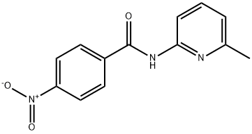 N-(6-メチル-2-ピリジル)-4-ニトロベンズアミド 化学構造式