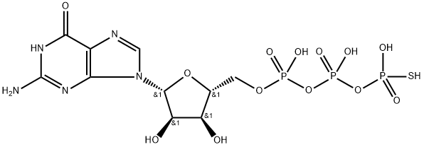 グアノシン5'-(二りん酸P2-チオホスホノ) 化学構造式