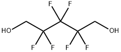 2,2,3,3,4,4-ヘキサフルオロ-1,5-ペンタンジオール 化学構造式