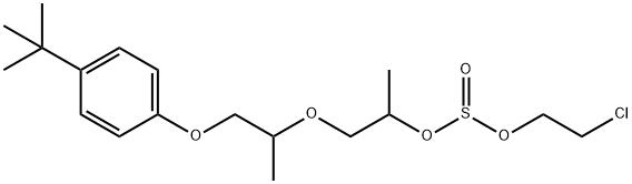 Sulfurous acid, ester, 2-chloroethyl-2-[2-[4-(1,1-dimethylethyl)phenoxy]-1-methylethoxy]-1-methylethyl ester Struktur