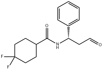4,4-DIFLUORO-N-((1S)-3-OXO-1-PHENYLPROPYL)CYCLOHEXANE-1-CARBOXAMIDE 化学構造式