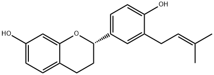 7,4-ジヒドロキシ-3-プレニルフラバン 化学構造式