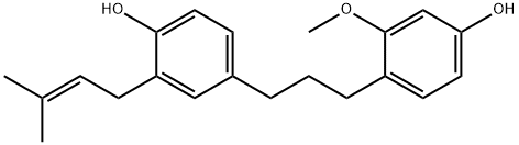 1-(4-羟基-2-甲氧基苯基)-3-(4-羟基-3-异戊烯基苯基)丙烷, 376362-03-7, 结构式