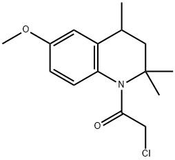 2-CHLORO-1-(6-METHOXY-2,2,4-TRIMETHYL-3,4-DIHYDRO-2H-QUINOLIN-1-YL)-ETHANONE 化学構造式