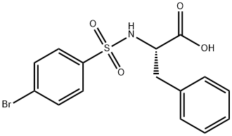 2-{[(4-ブロモフェニル)スルホニル]アミノ}-3-フェニルプロパン酸 化学構造式