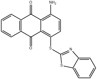 1-アミノ-4-[(ベンゾチアゾール-2-イル)チオ]-9,10-アントラセンジオン 化学構造式