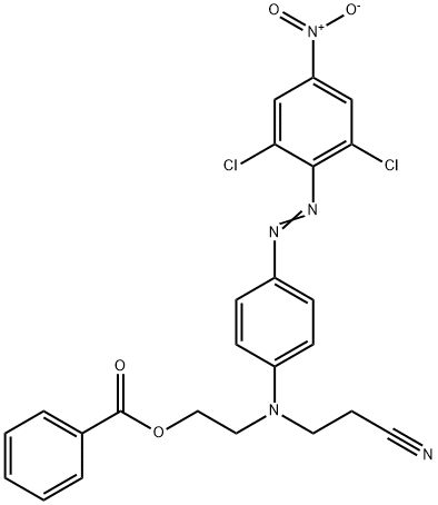 2-[N-(2-cyanoethyl)-4-[(2,6-dichloro-4-nitrophenyl)azo]anilino]ethyl benzoate Struktur