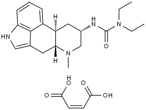 N,N-ジエチル-N'-(6-メチルエルゴリン-8α-イル)尿素·マレイン酸 化学構造式