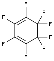 1,2,3,4,5,5,6,6-オクタフルオロ-1,3-シクロヘキサジエン 化学構造式