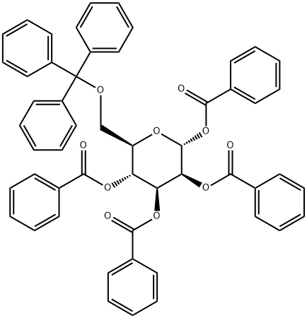 6-O-Trityl-1,2,3,4-tetra-O-benzoyl-α-D-mannopyranose Struktur