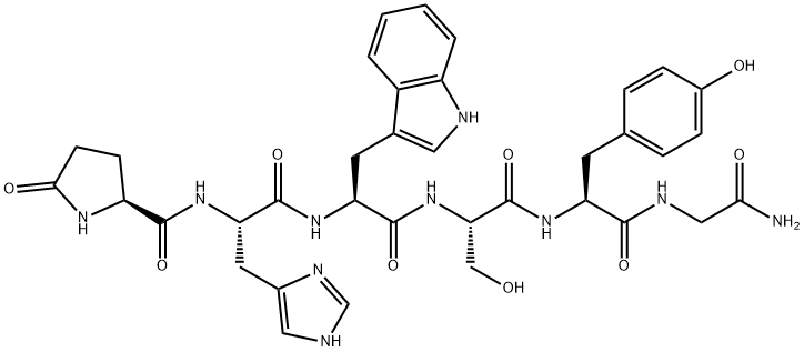 5-氧-L-脯氨酰-L-组氨酸-L-色氨酸-L-丝氨酰-L-酪氨酰-甘氨酰胺,37783-55-4,结构式