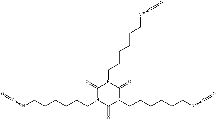 2,4,6-トリオキソヘキサヒドロ-1,3,5-トリアジン-1,3,5-トリイルトリス(6,1-ヘキサンジイル)トリスイソシアナート 化学構造式